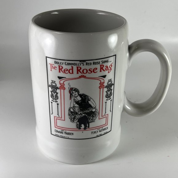 Vtg The Red Rose Rag Ceramic Coffee Tea Cup Mug Souvenir Goldenrod Showboat - Picture 1 of 12